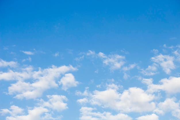 Céu azul brilhante com nuvens brancas para fundo ou papéis de parede