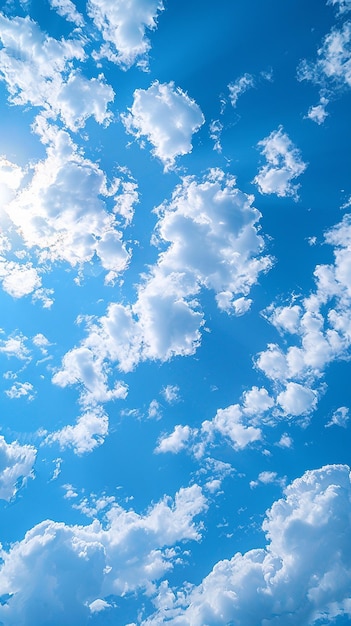 Céu azul cênico e nuvens beleza da natureza em um quadro cativante Vertical Mobile Wallpaper