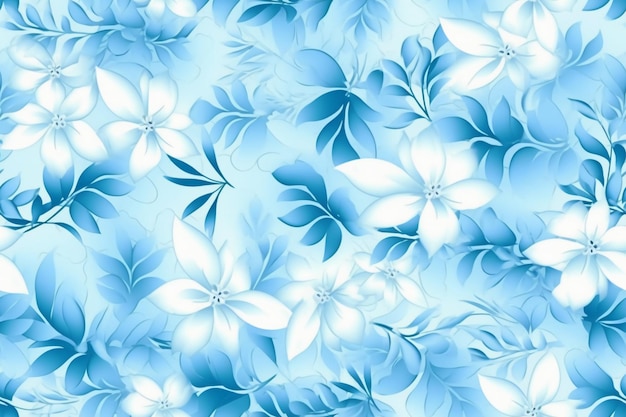 Foto céu azul claro céu azul padrão de flor sem costura combinado com um gradiente azul céu suave