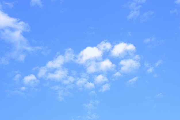 Céu azul claro e pacífico sobre o qual nuvens brancas flutuam lentamente como ondas Banner de fundo Protetor de tela no monitor