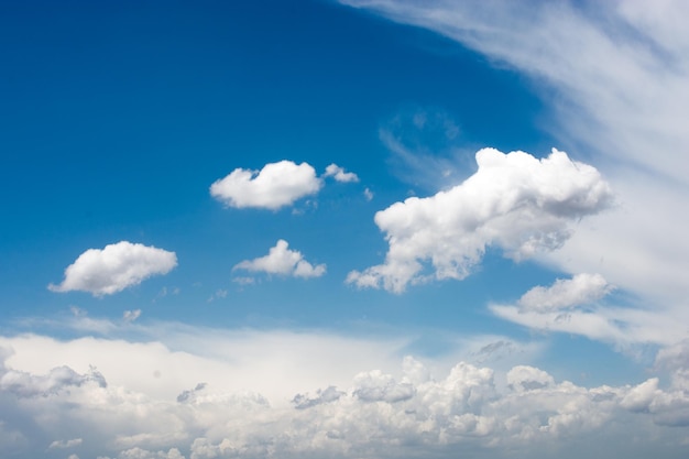 Céu azul com branco e nuvens