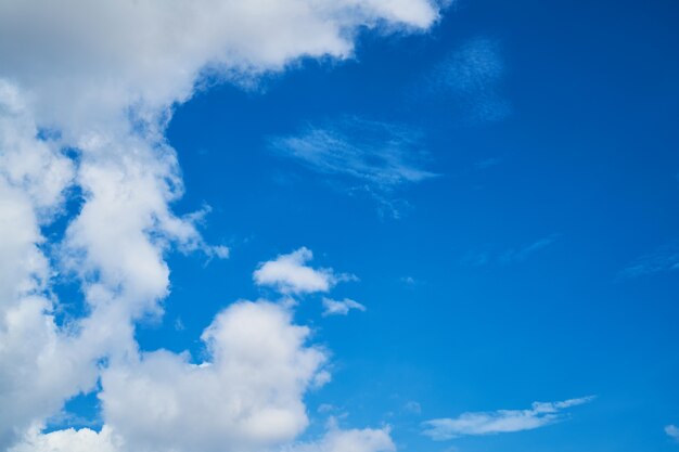 Céu azul com fundo de nuvens.