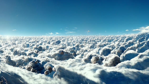 céu azul com ilustração 3d de nuvem artificial