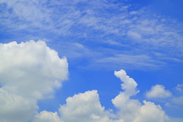 Céu azul com nuvens brancas em um dia ensolarado