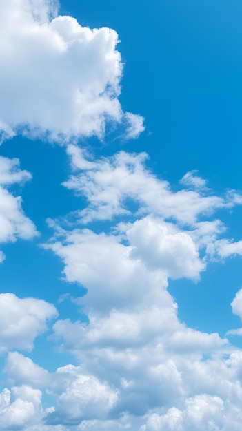 Céu azul com nuvens brancas IA geradora