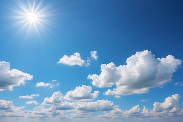 Céu azul com nuvens e luz solar brilhante foto de alta qualidade