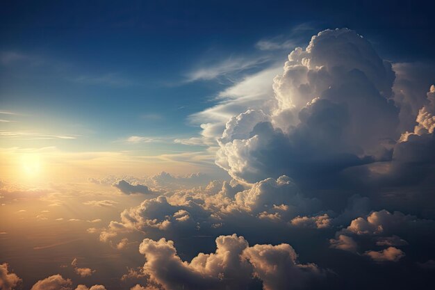 Céu azul com nuvens fundo horário de verão lindo céu