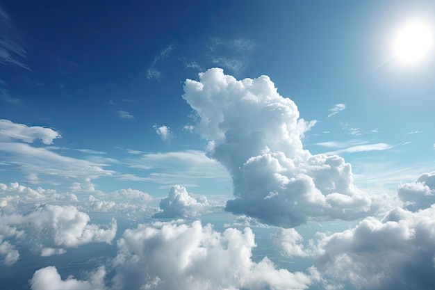 Céu azul com nuvens fundo horário de verão lindo céu