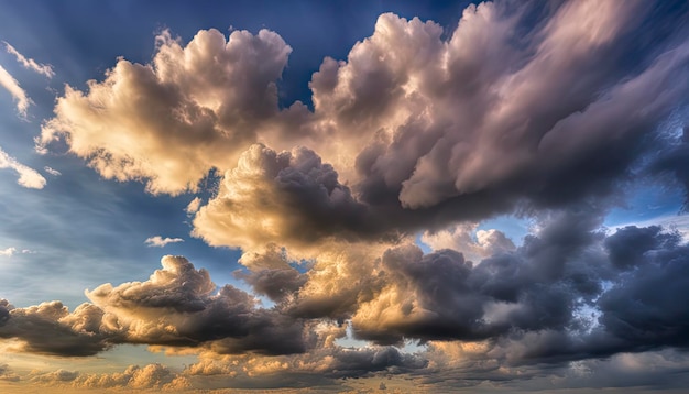 Foto céu azul com nuvens nuvens no céu vista panorâmica de nuvens fundo de nuvens