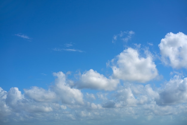 Céu azul de verão branco nuvens cumulus