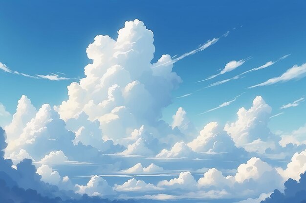 Céu azul e nuvens brancas Banner fundo