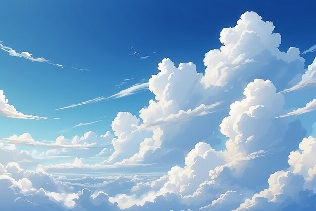 Céu azul e nuvens brancas Banner fundo