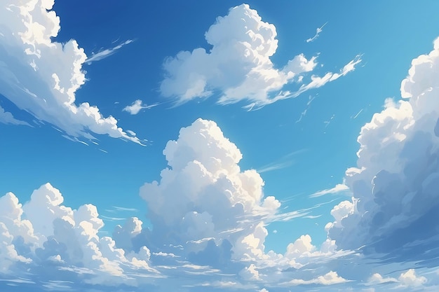 Céu azul e nuvens brancas Banner fundo