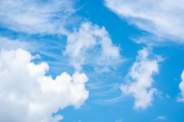 Céu azul e nuvens brancas fundo