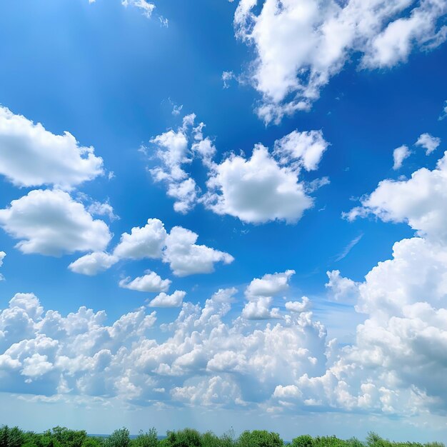 Céu azul e nuvens brancas