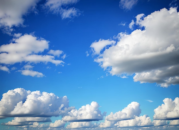 Céu azul e nuvens fofas