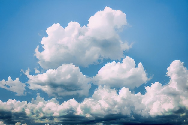 Céu azul nublado Lindo céu e nuvens