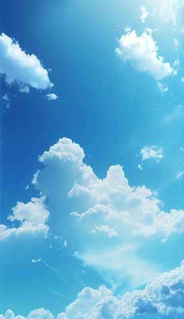 Céu azul nuvens brancas céu puro material de fundo Generative AI
