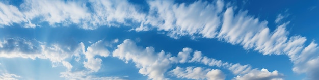 Céu azul panorâmico e material de nuvens brancas