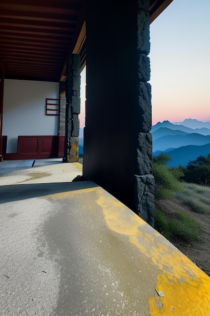 Céu branco nuvens e montanhas casa construção natureza paisagem papel de parede ilustração de fundo