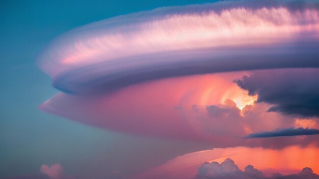 Céu colorido com nuvens