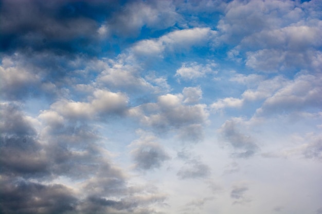 Céu com nuvens brancas e azuis