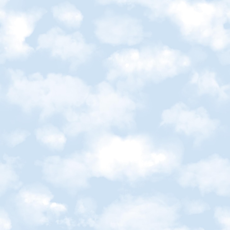 Foto céu com nuvens padrão sem costura fundo com nuvens fofinhas em cores azul claro e branco textura com haven ilustração para papel de parede ou desenho têxtil impressão para papel de embrulho