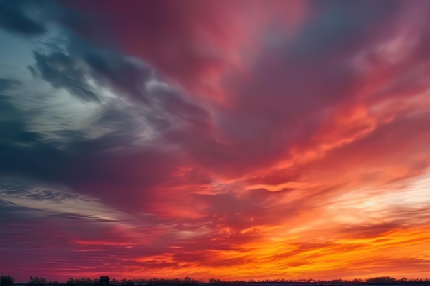 Céu da natureza abstrata e foto do horizonte no estilo de turbulência colorida laranja escuro e ciano escuro