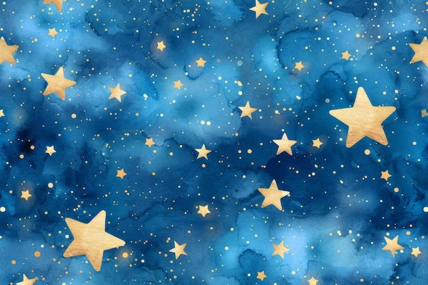 Foto céu de aquarela com estrelas