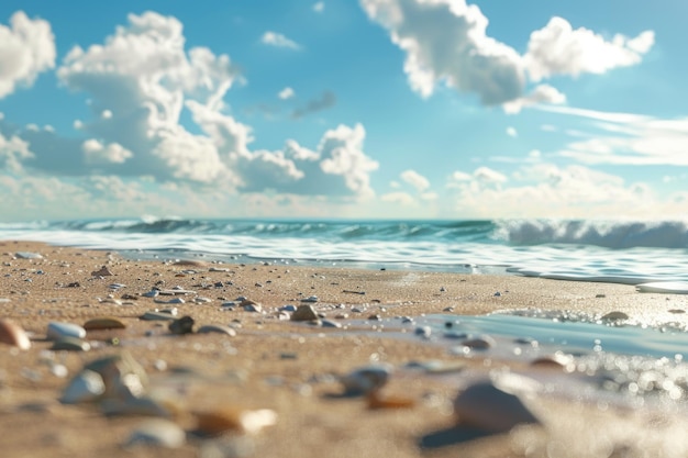 Foto céu de areia do mar e dia de verão