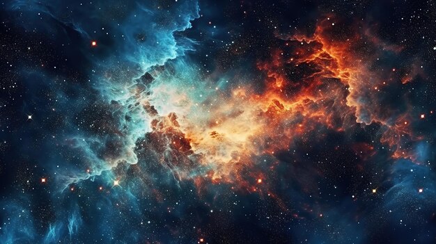 céu de espaço abstrato 3d com estrelas e nebulosa Background Generative AI