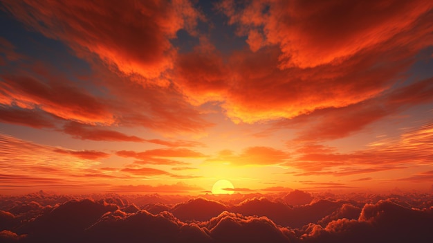 Céu de pôr-do-sol laranja de fogo