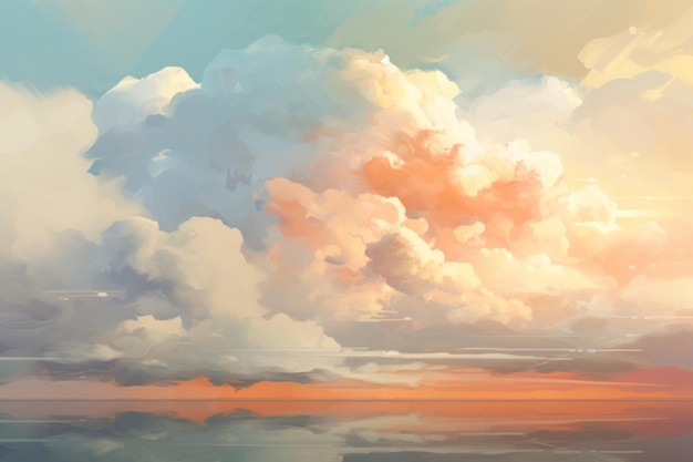 Céu Digital Sonhador Uma Pintura Abstracta de uma Nuvem