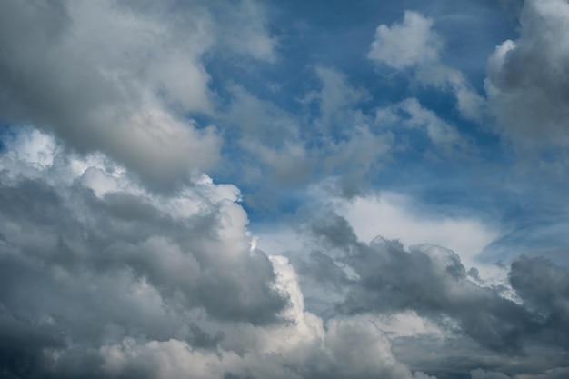 Céu dramático com fundo de espera de tempestade de nuvens tempestuosas ou ideia de papel de parede