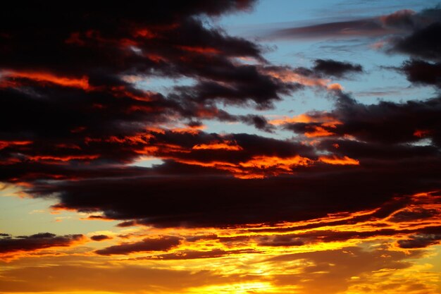 Céu escuro do pôr do sol