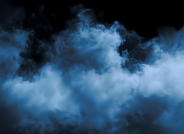 Foto céu natureza nuvem fumaça fundo noturno preto para papel de parede de design de pôster azul de terror