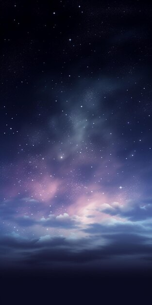 Céu noturno com estrelas e nuvens generativo ai
