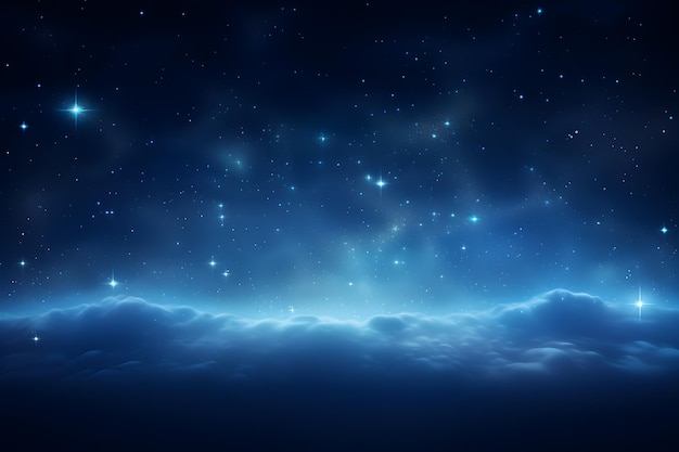 céu noturno com estrelas ondas azuis abstrato fundo AI gerar