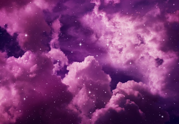 Céu noturno com estrelas.