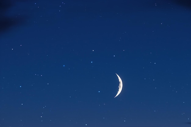 Foto céu noturno com fundo de luz da lua