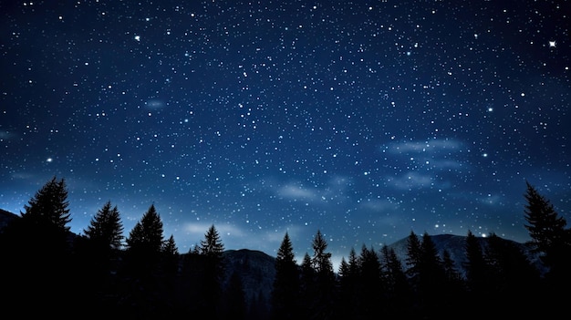 Céu noturno cristalino cheio de estrelas