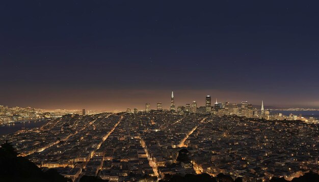 Foto céu noturno da cidade de são francisco