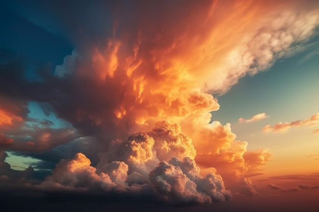 Céu noturno em brilho laranja