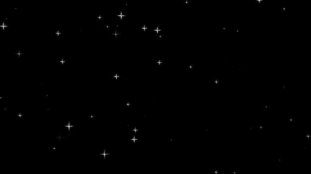 Céu noturno estrelado com estrelas cintilantes de vários tamanhos espalhadas por um fundo escuro animado