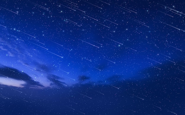 céu noturno estrelado, flares do planeta nebulosa, starfall, fundo do modelo de luz do universo cósmico
