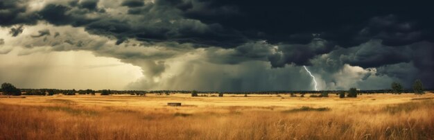 Céu nublado escuro antes de tempestade fundo panorâmico Tempestade céu panorama IA geradora