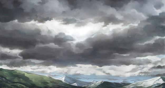 Foto céu nublado, ilustração de céu nublado.