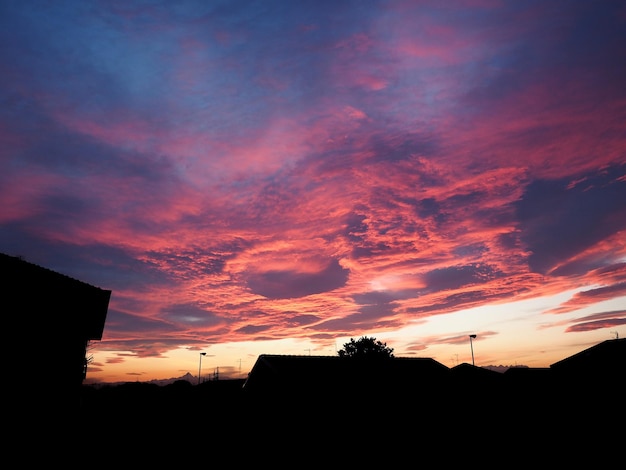 Céu vermelho ao pôr do sol