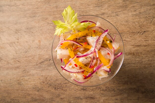 Ceviche peruano.