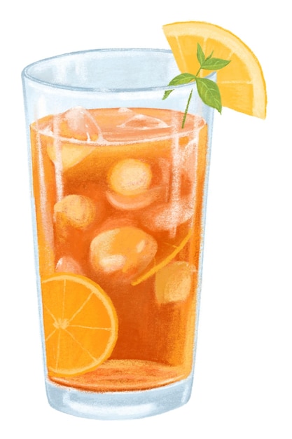 Chá gelado com limão adesivo png fundo transparente